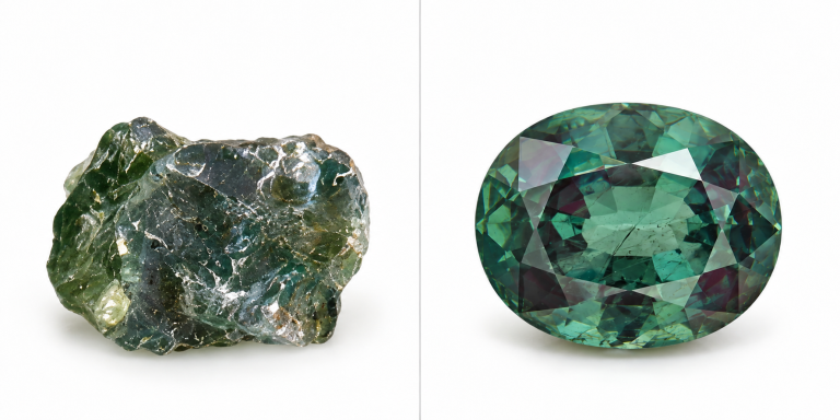 pairs--alexandrite Alexandrite rough and finished appearance references